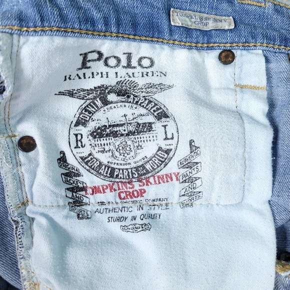 POLO RALPH LAUREN Women's Tompkins Skinny Crop Paint Splatter Jeans Size 29 - Picture 2 of 16
